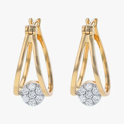 14K H-I/SI 1920's Split Hoop Diamond Earrings