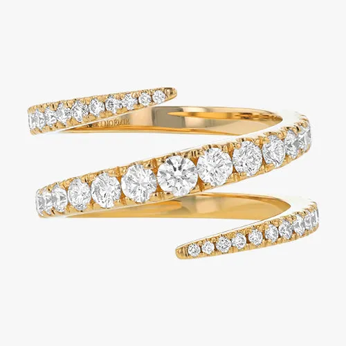 14K H-I/SI Eternity Graduated Diamond Spiral Ring