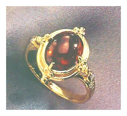 14k Moulin Rouge Garnet and Diamond Ring