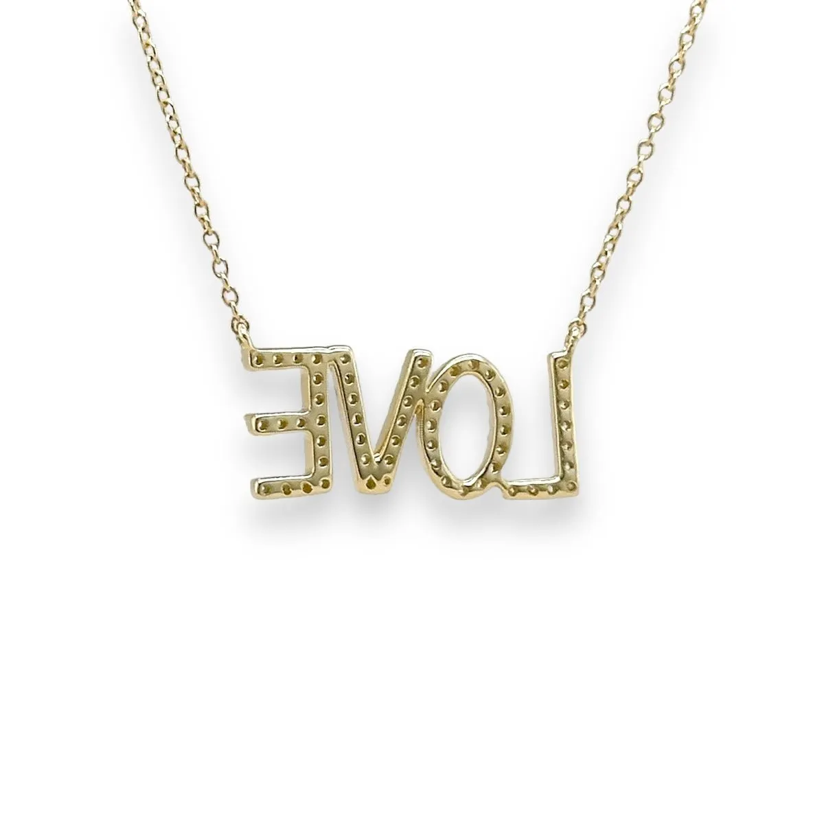 14K Y Gold 'LOVE' 0.22ctw H/SI2 Diamond Pendant