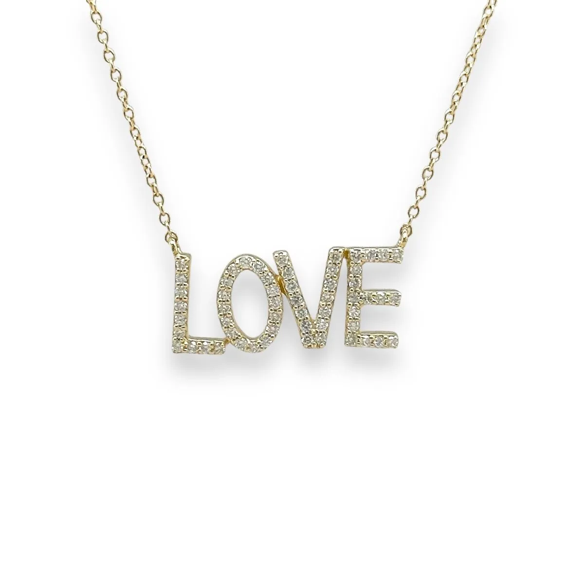 14K Y Gold 'LOVE' 0.22ctw H/SI2 Diamond Pendant