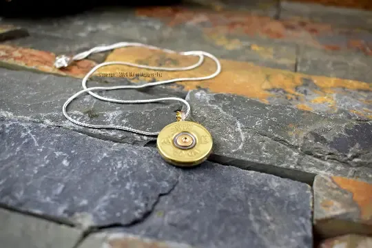 20 Gauge Winchester Brass Bullet Necklace