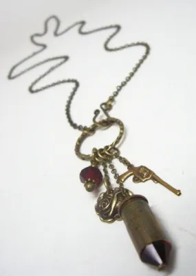 32 Caliber Bullet Casing Bronze Guns N Roses Necklace