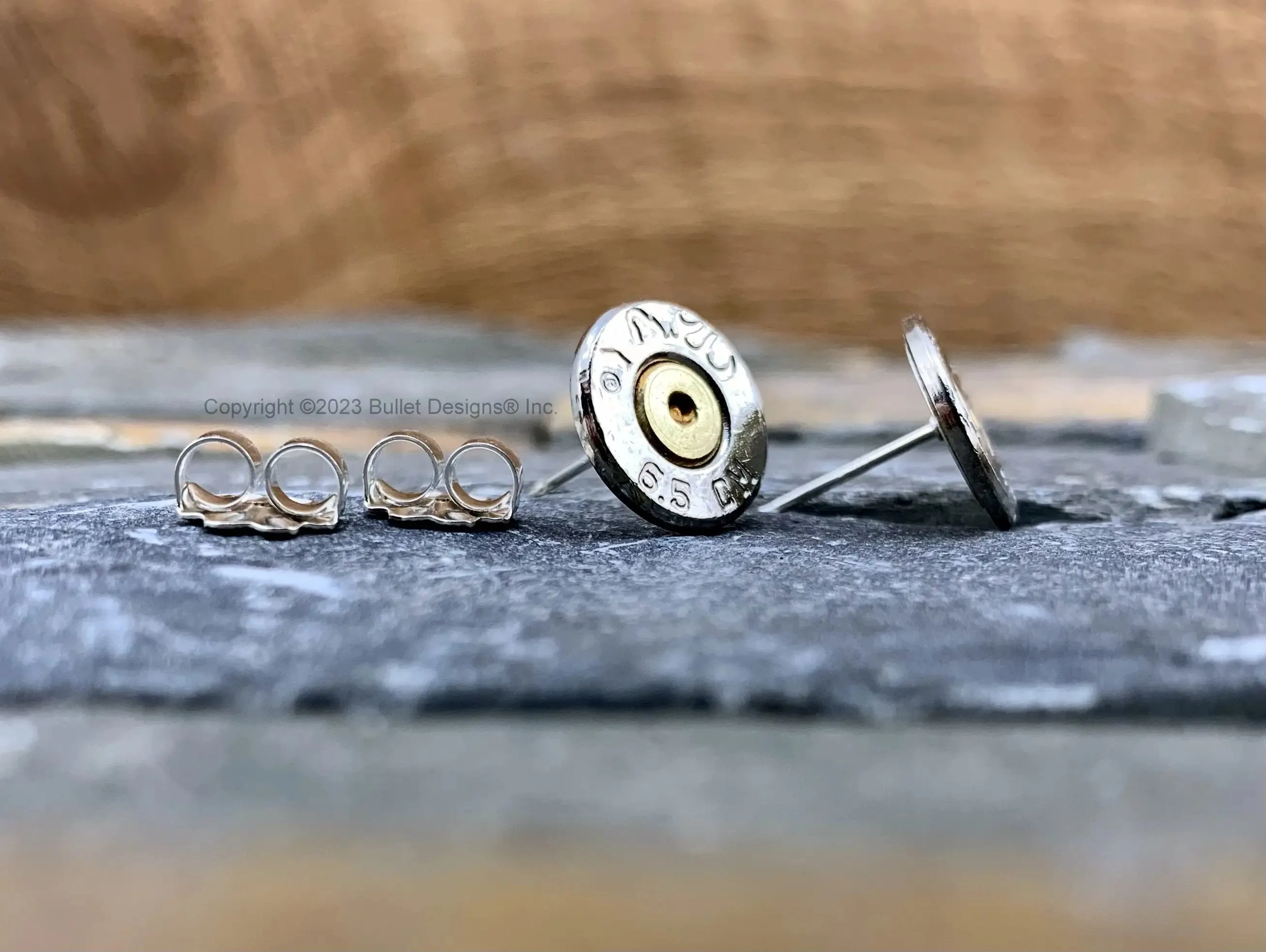 6.5 Creedmoor Sterling Silver Bullet Stud Earrings