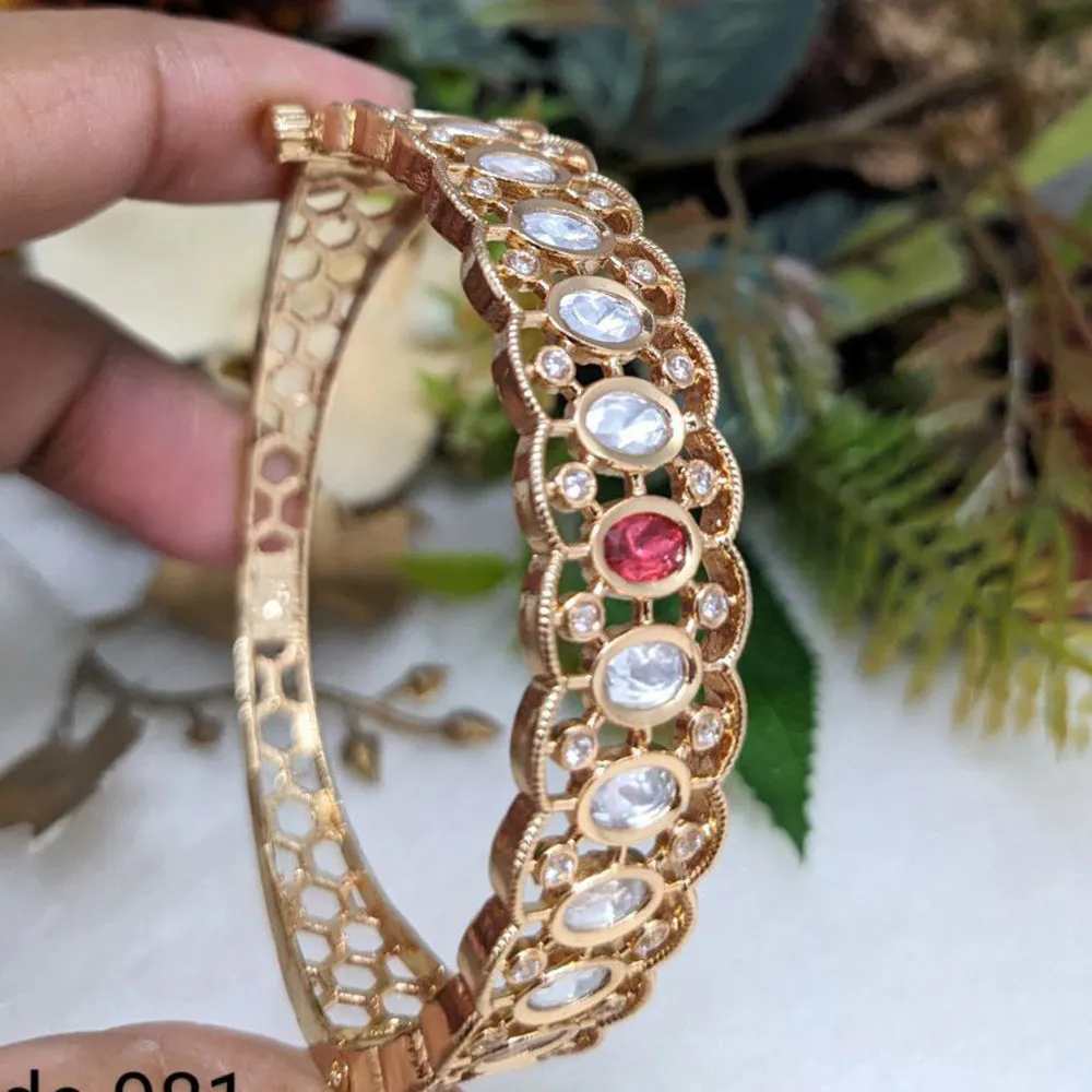 Aamrapali Gold Plated Kundan Openable Bangle