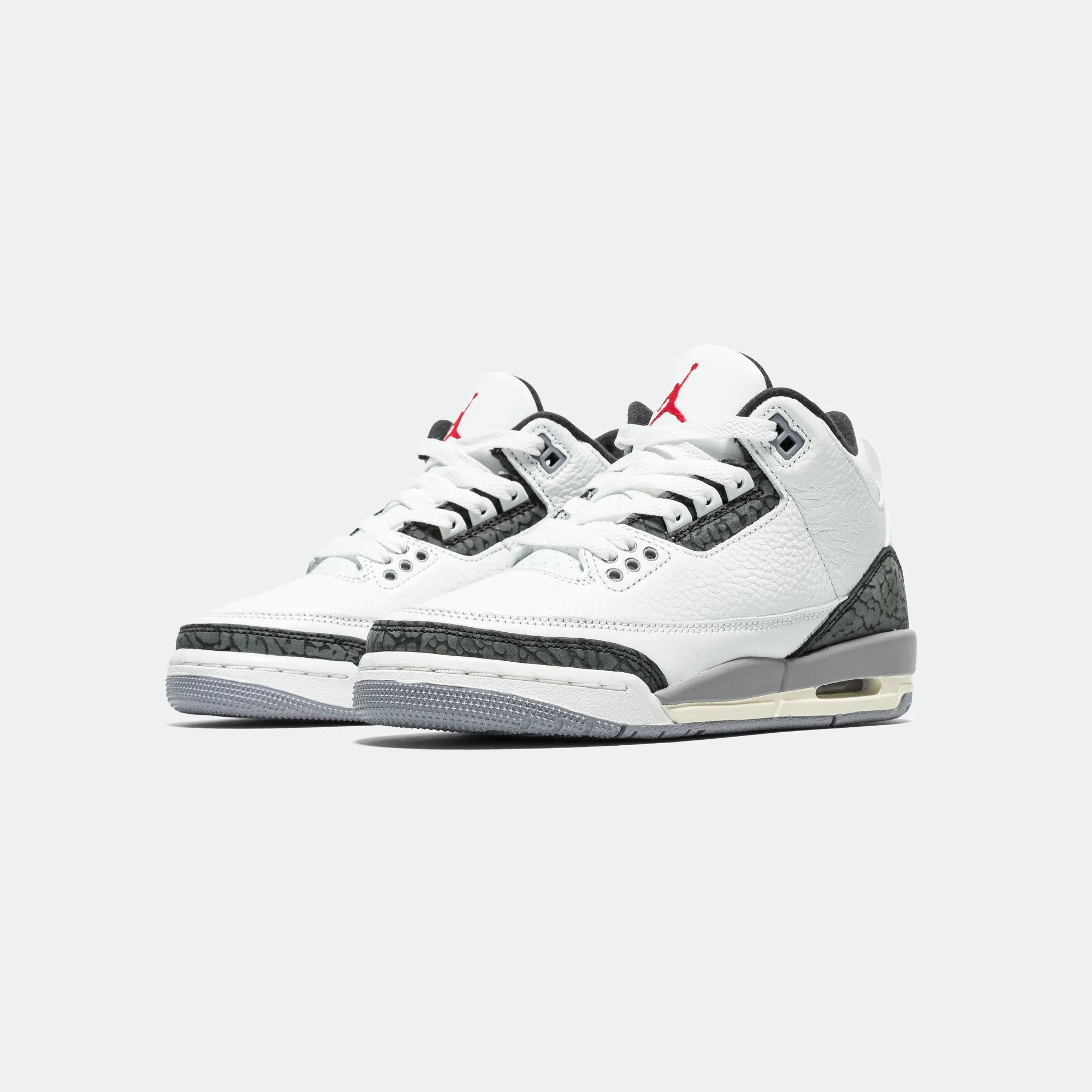 Air Jordan 3 Retro (GS) - Summit White/Fire Red-Cement Grey