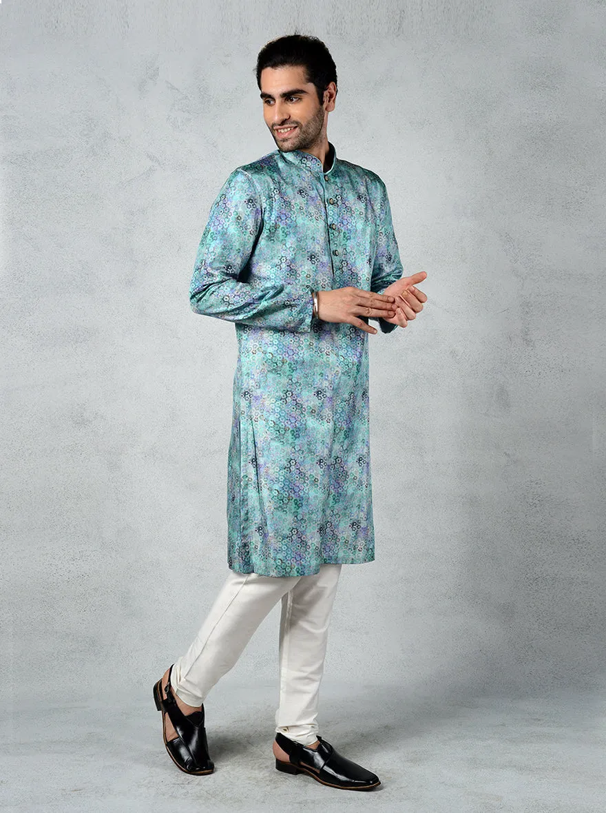 Aqua Blue Kurta Set | TULA