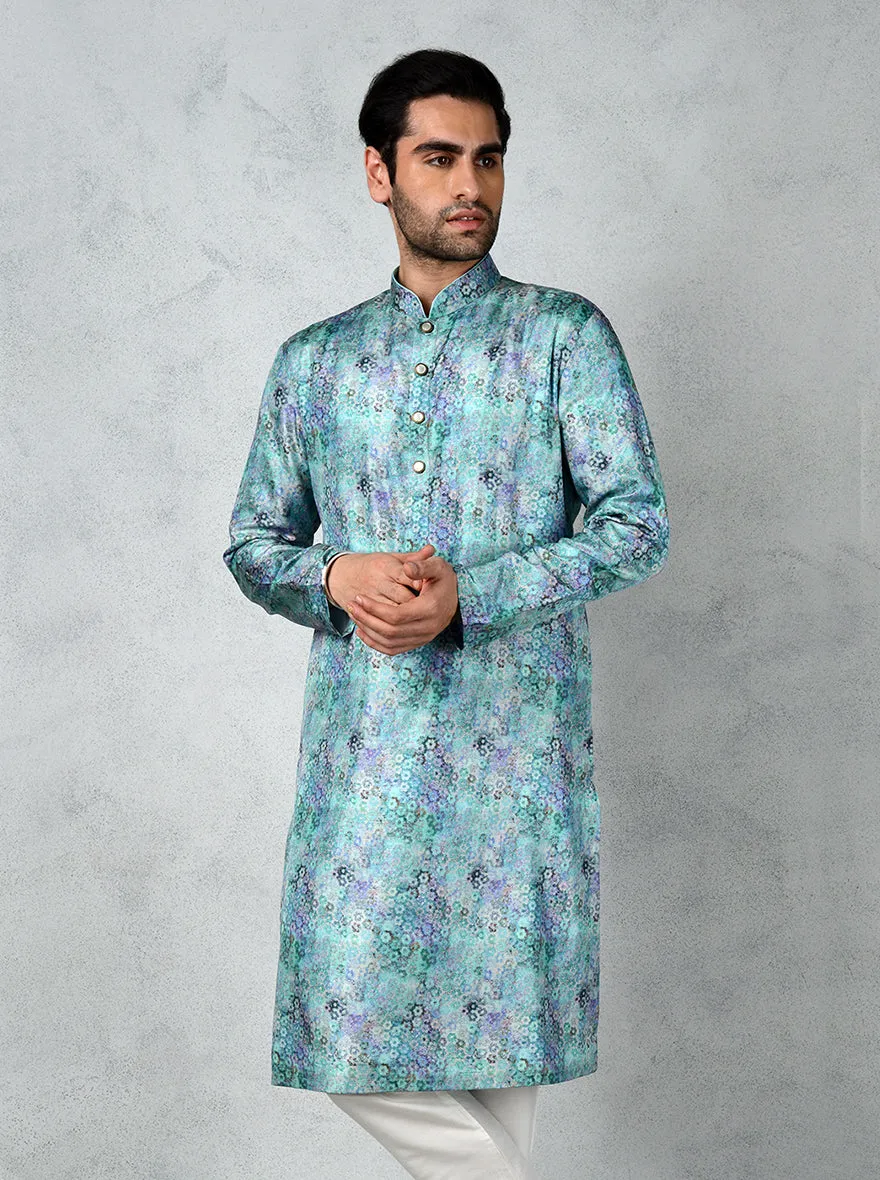 Aqua Blue Kurta Set | TULA