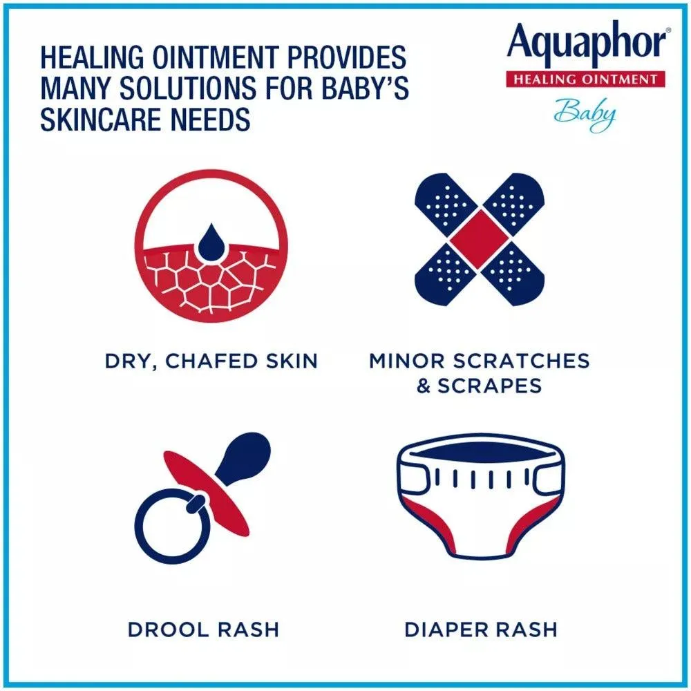 Aquaphor Baby Healing Ointment Advanced Therapy Skin Protectant - Dry Skin and Diaper Rash Ointment - 7oz