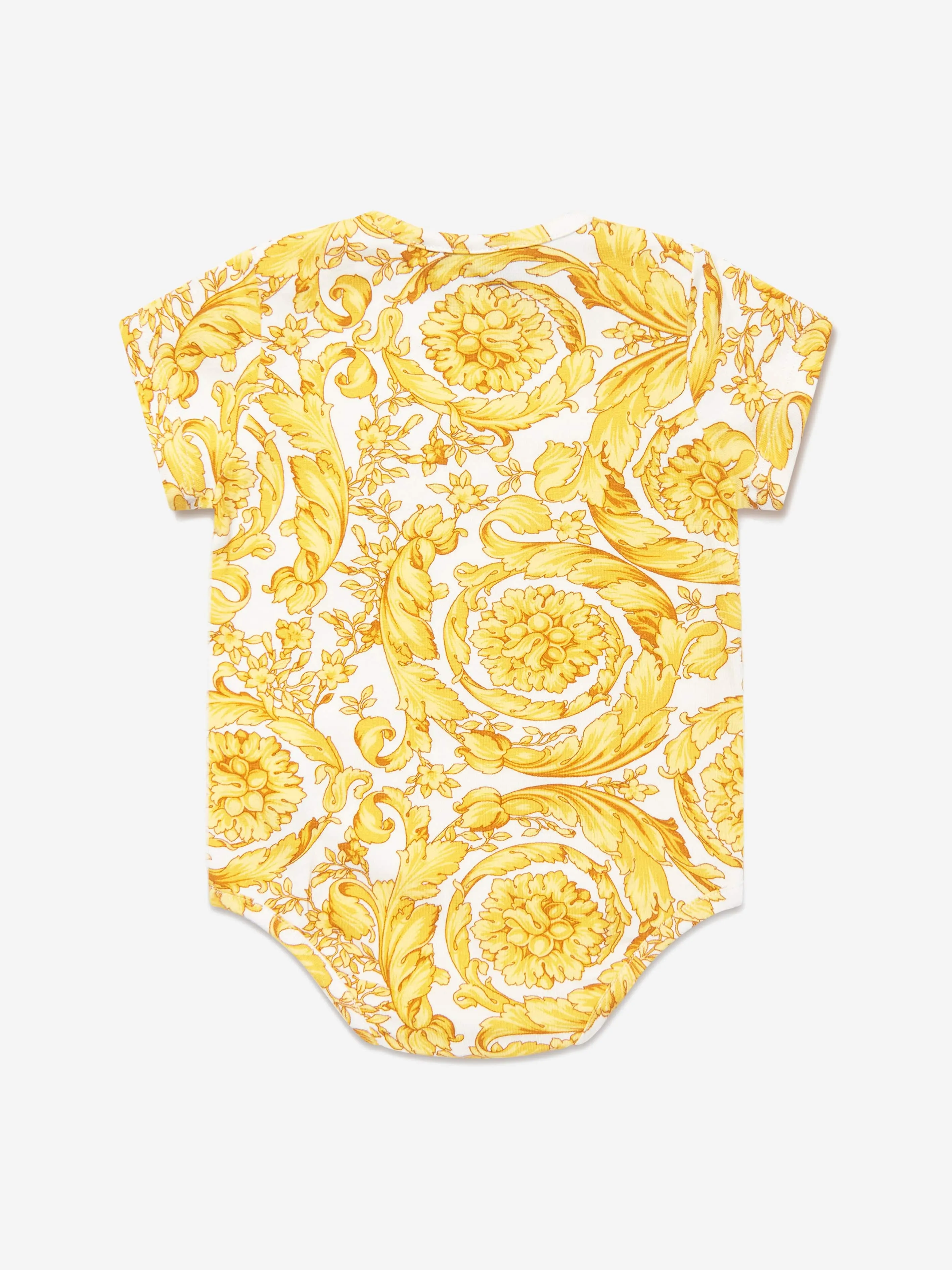 Baby Barocco Print Bodysuit in Gold