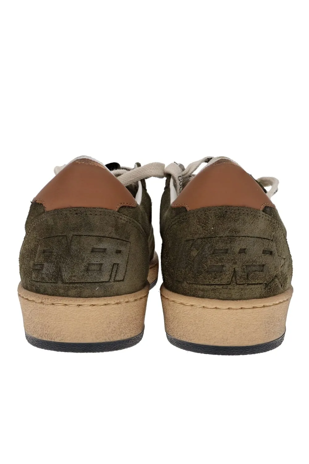 Ball Star Olive Suede Leather Glitter Sneakers