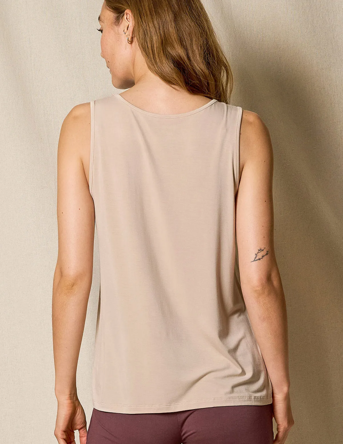 Bamboo Sleep Tank - Almond