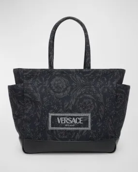 Barocco Jacquard Diaper Tote Bag