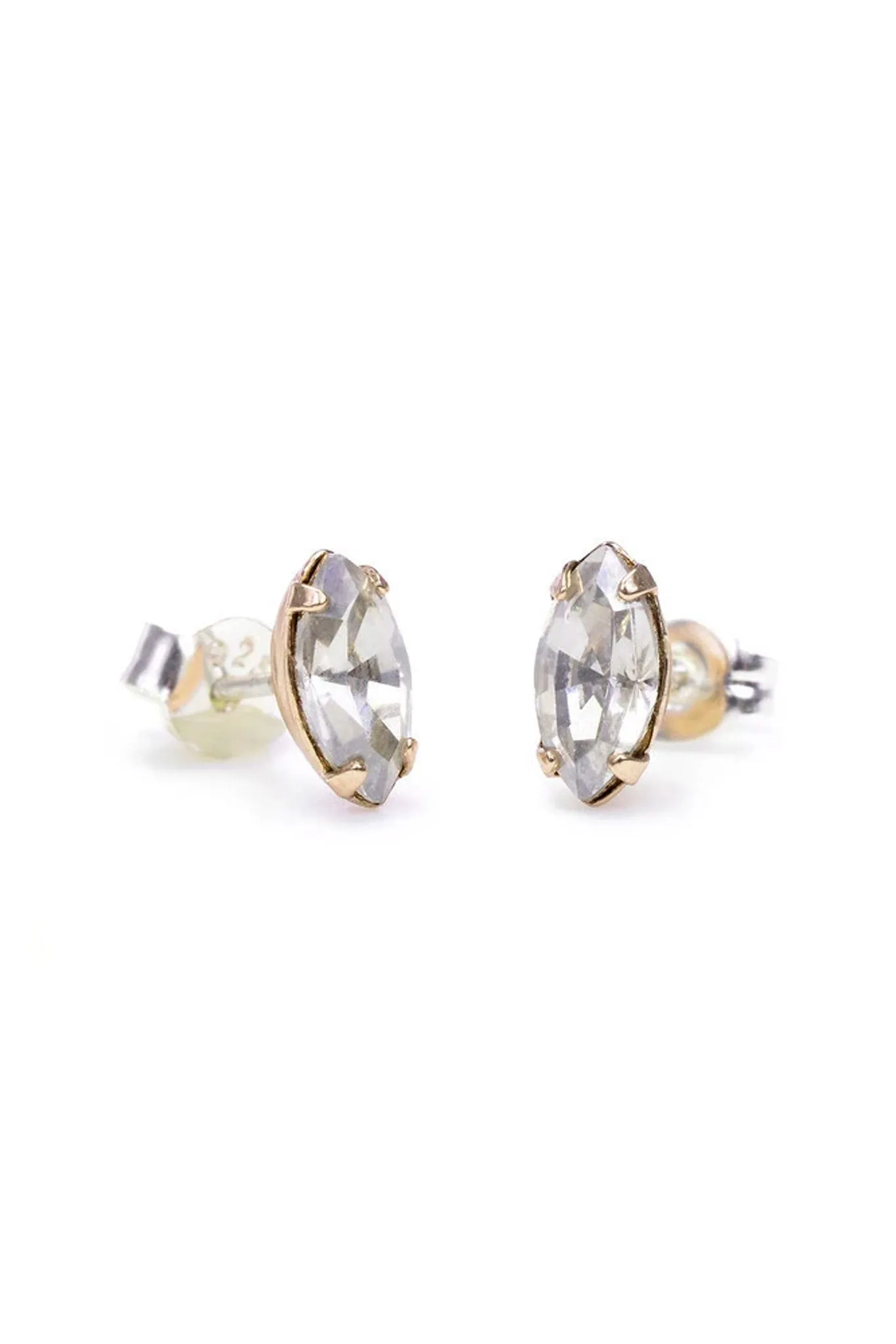 Bing Bang Tiny Marquis Studs - Clear