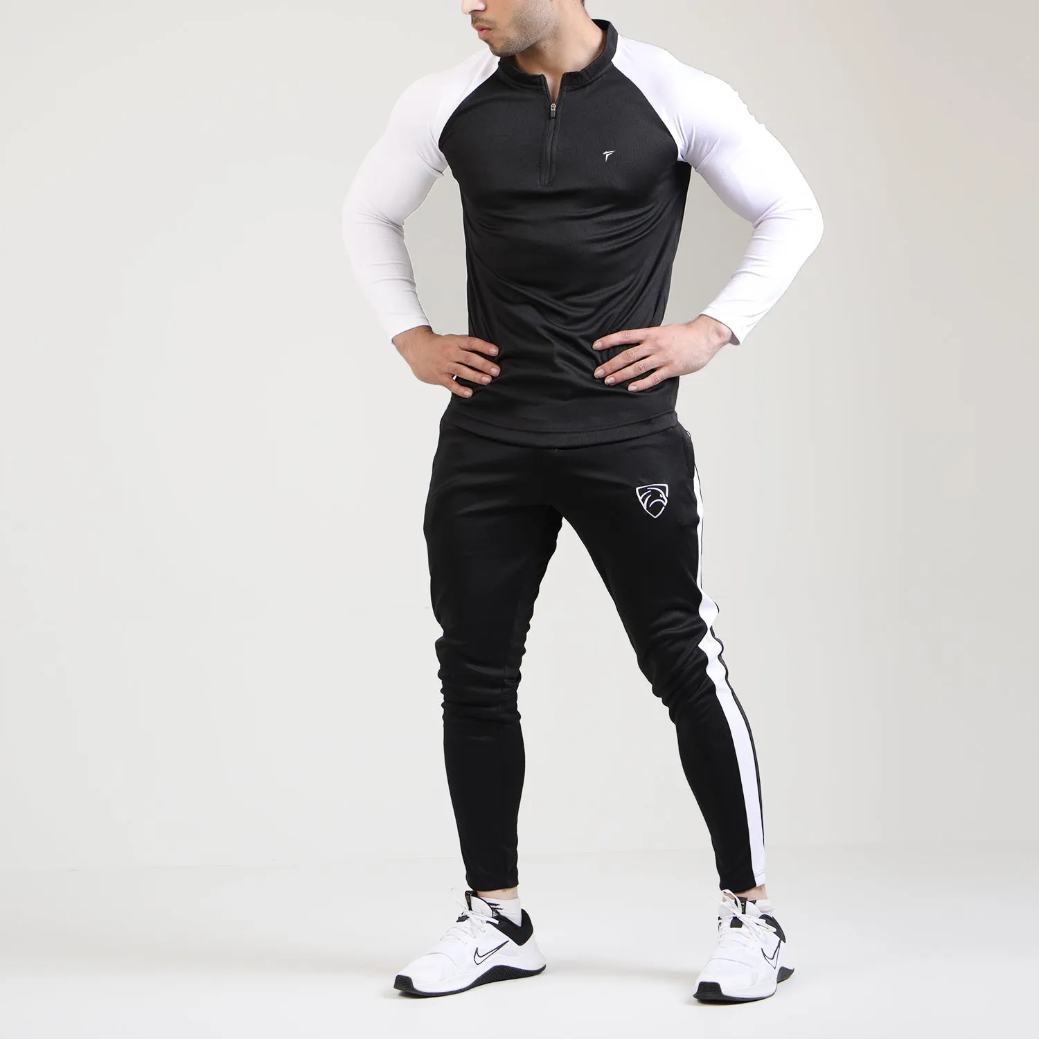 Black And White Raglan Summer Tracksuit