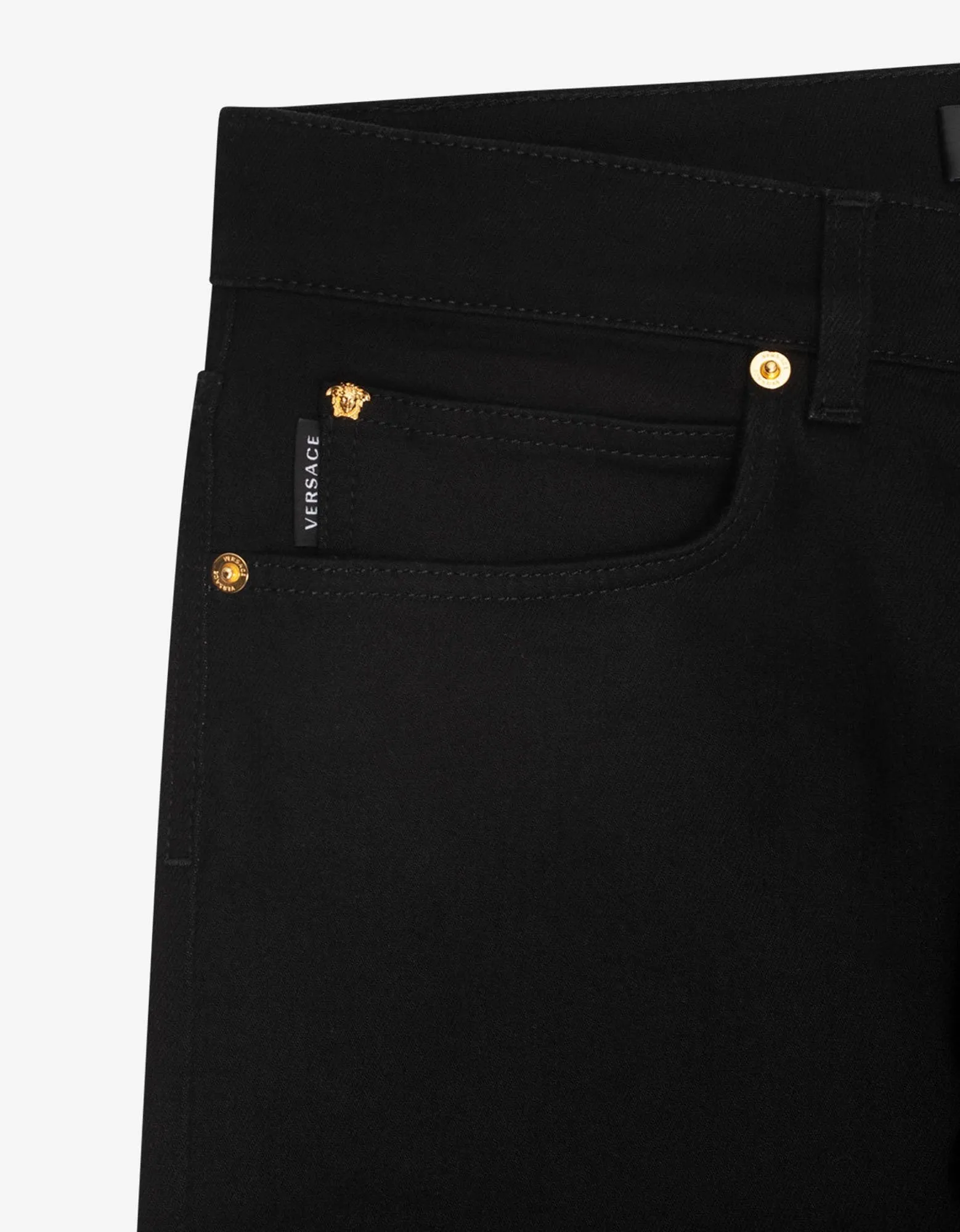 Black Barocco Embroidery Slim Jeans -