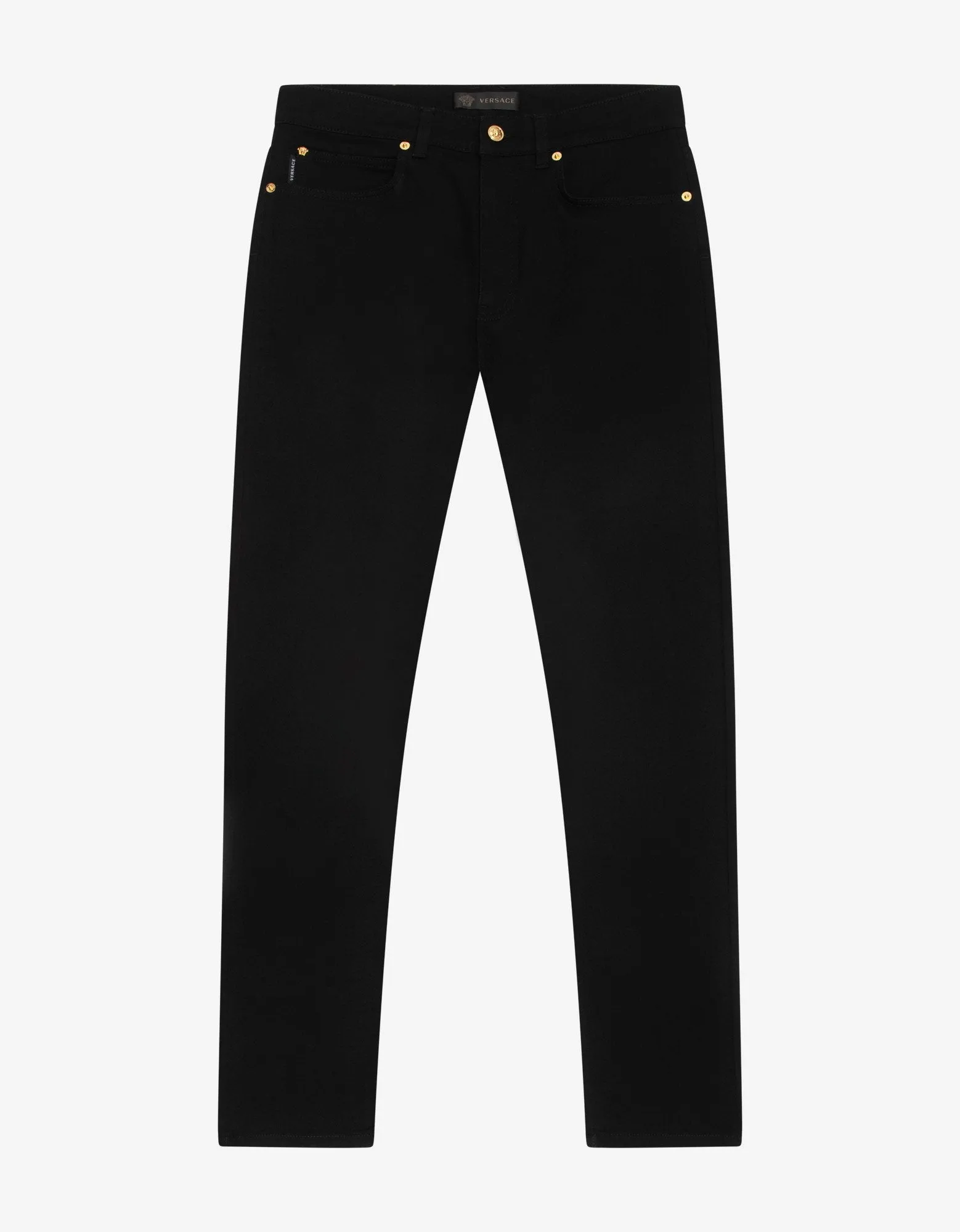 Black Barocco Embroidery Slim Jeans -