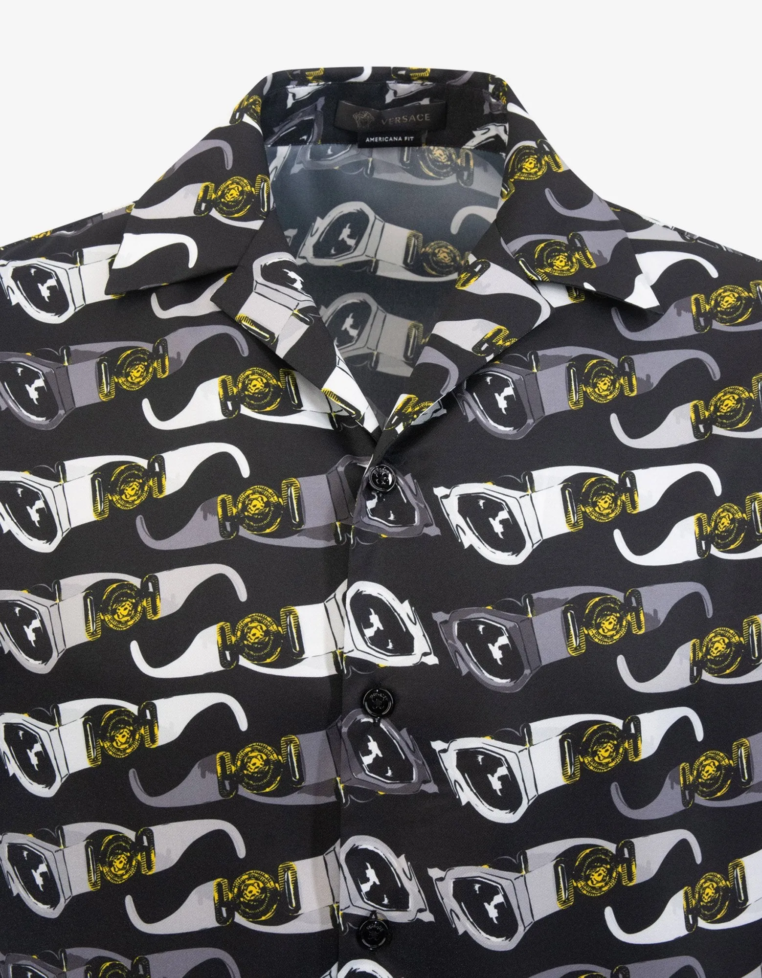 Black Biggie Sunglasses Print Short Sleeve Shirt -