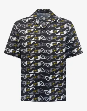 Black Biggie Sunglasses Print Short Sleeve Shirt -