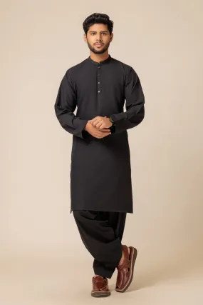 BLACK-BLENDED-Kurta Pajama Trouser - (KSS23-071)