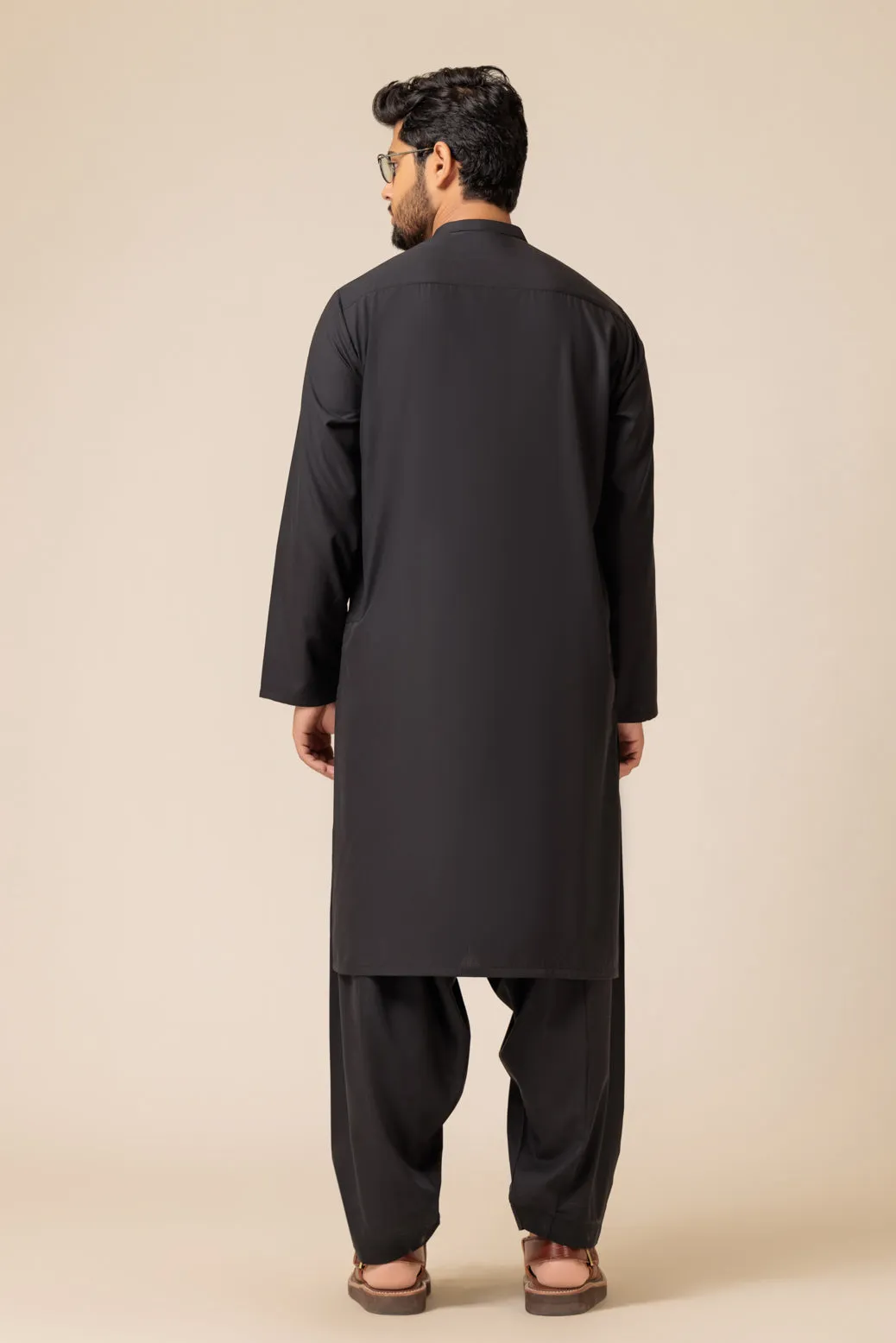 BLACK-BLENDED-Kurta Pajama Trouser - (KSS23-071)