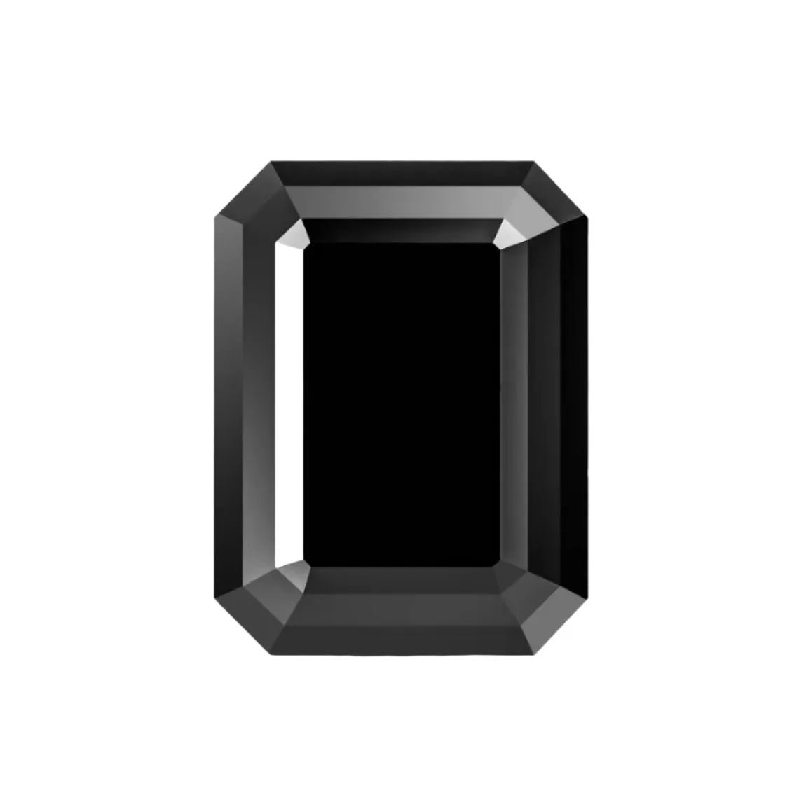 Black Emerald Cut Moissanite Stones