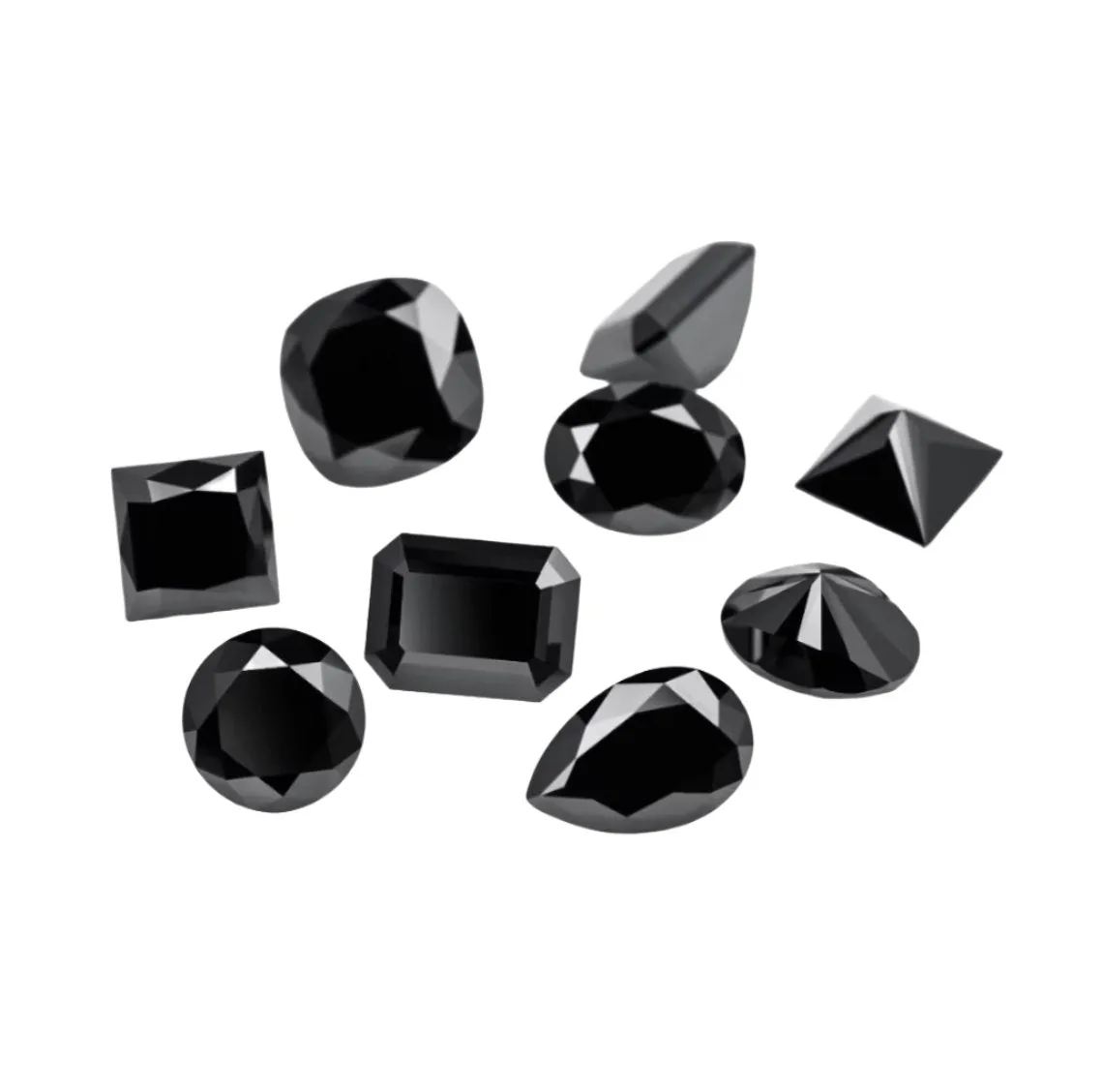 Black Emerald Cut Moissanite Stones