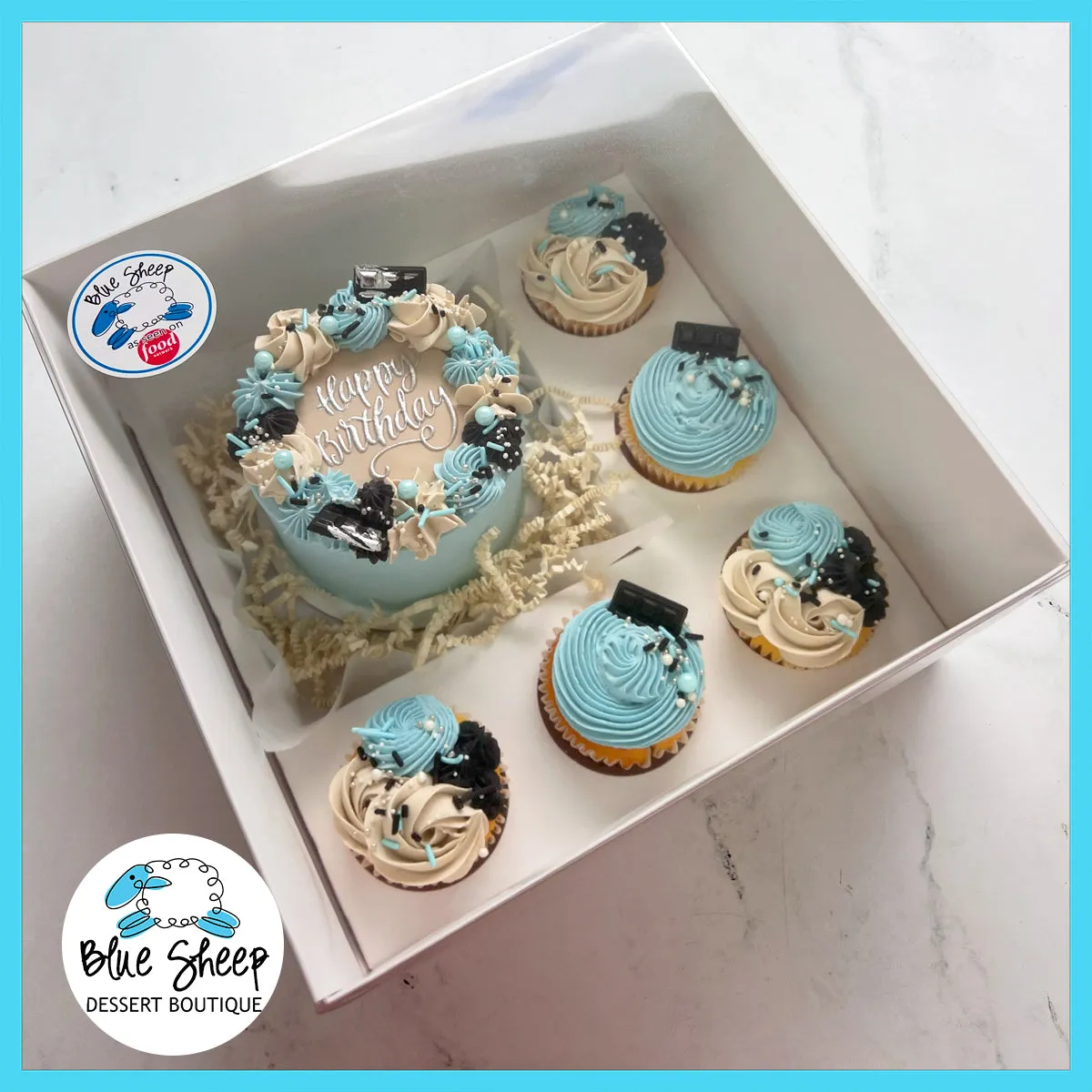 Blue Elegance Birthday Bento Box