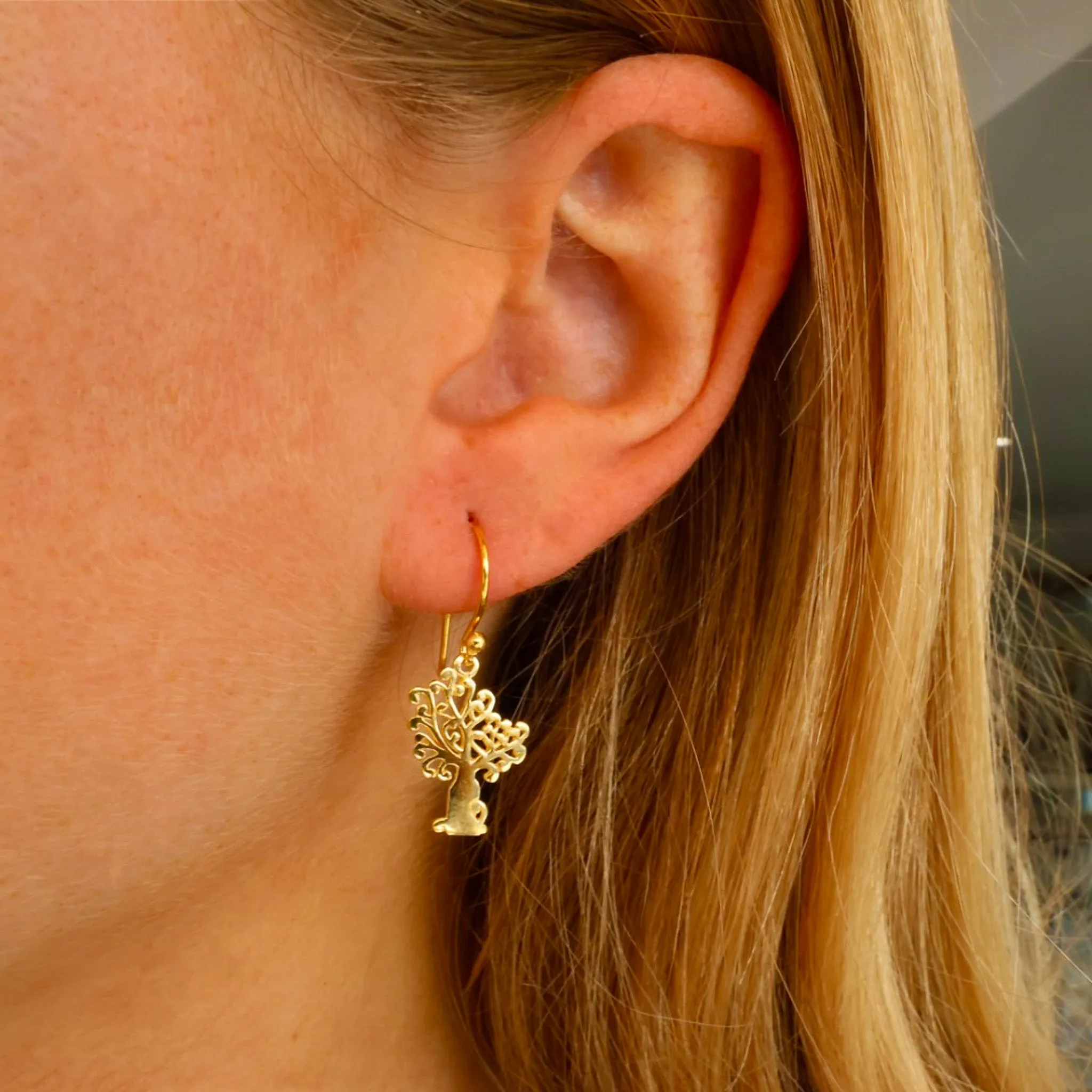 Boab Tree Earrings Gold