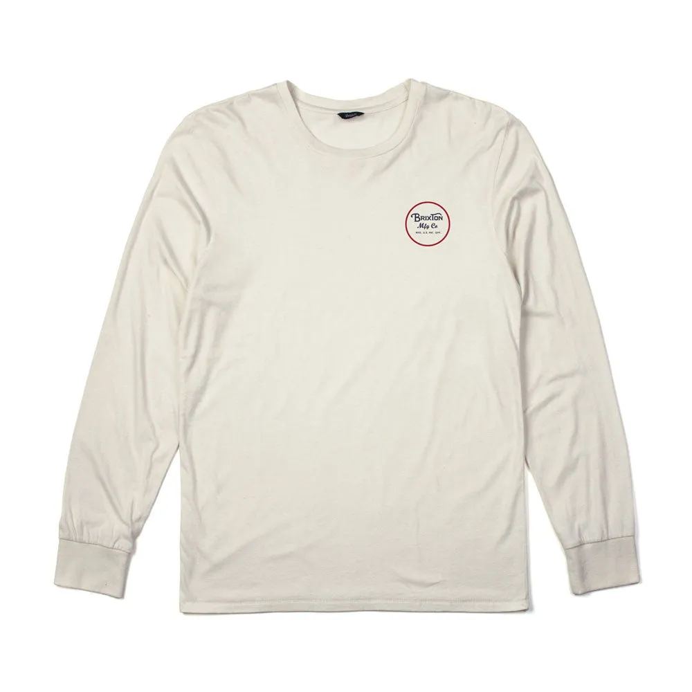 Brixton Wheeler Long Sleeve T-Shirt Off White