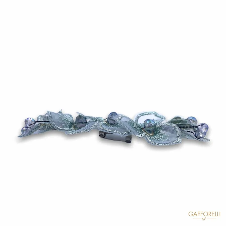 Brooch with Floral Pattern and Rhinestones H267- Gafforelli Srl