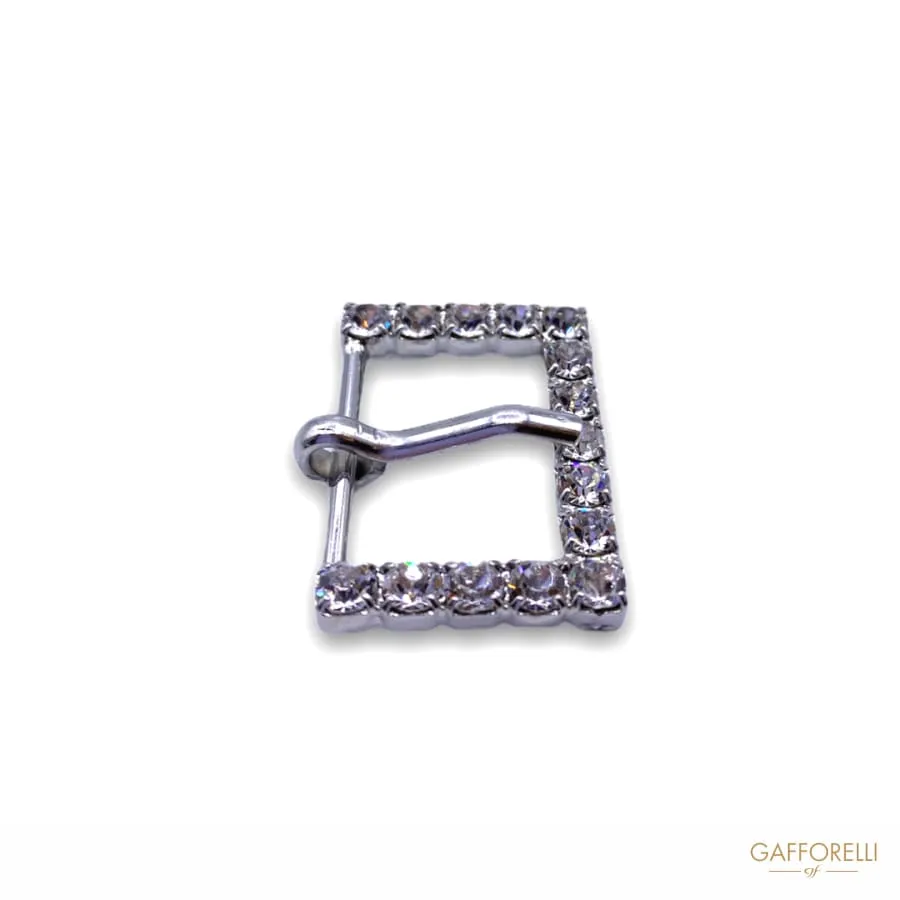 Buckle with Prong and Side Rhinestones 5371 - Gafforelli Srl