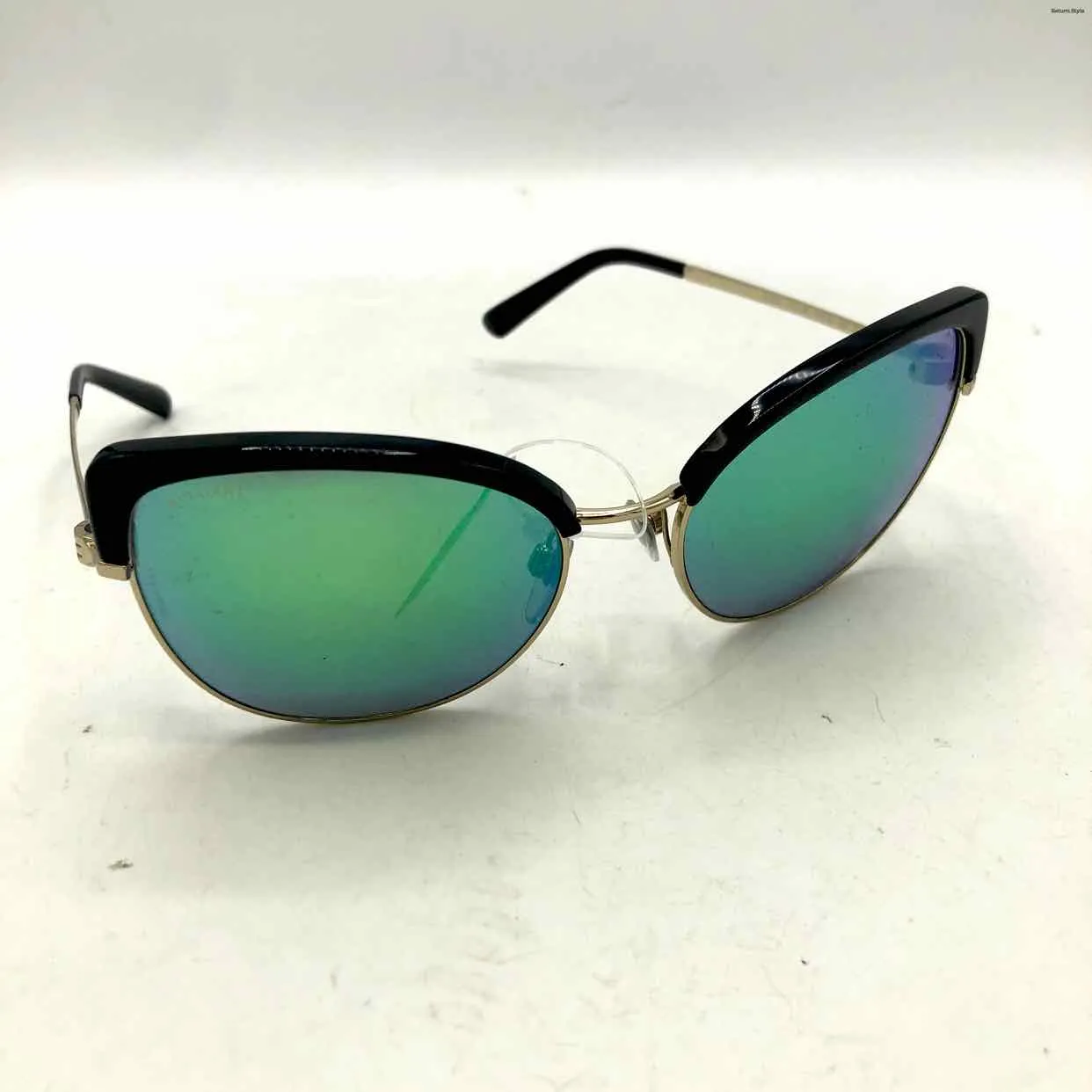 BVLGARI Green Black Pre Loved AS IS Sunglasses w/case