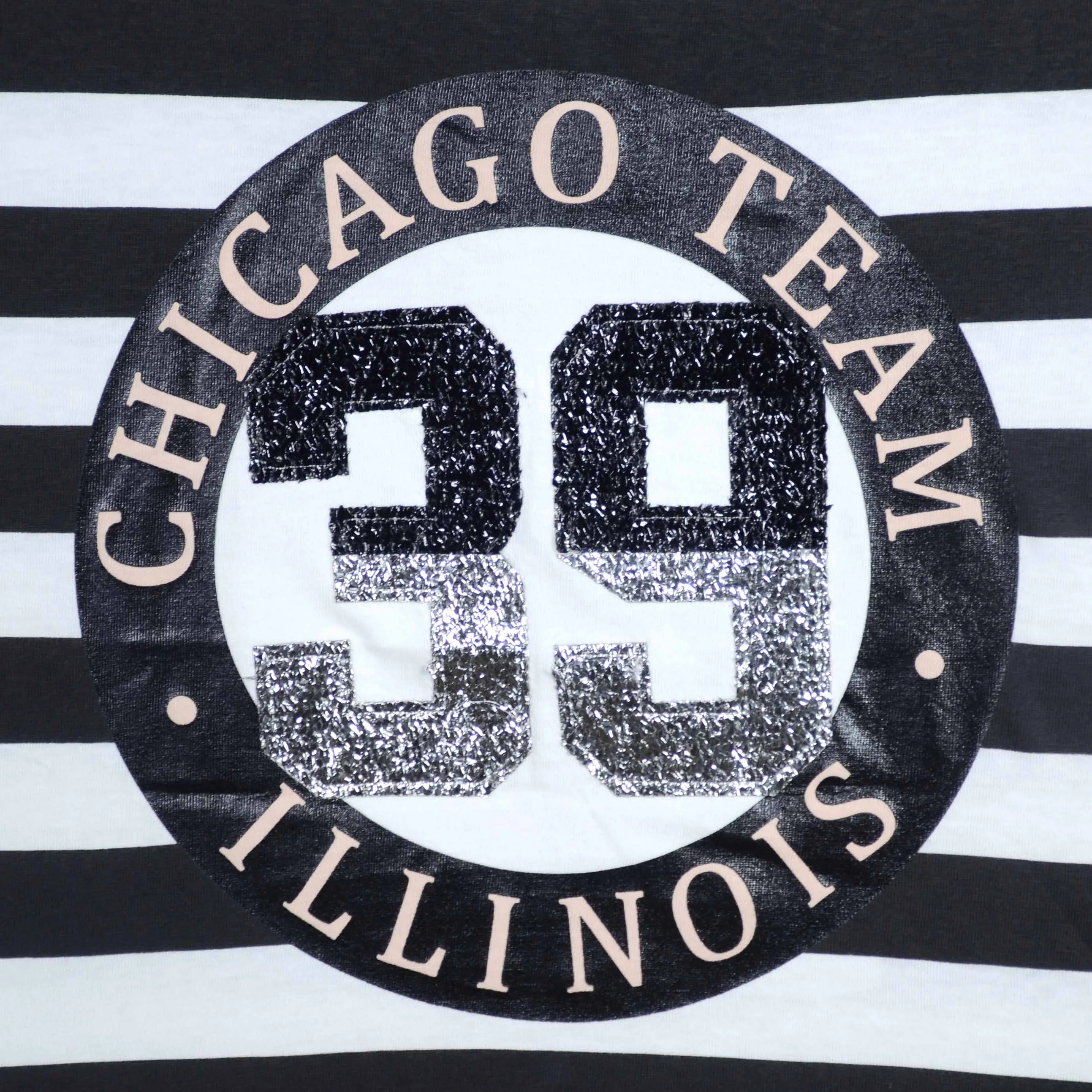 C1601 BNG Chicago Team 39 Illinois Black with White T-Shirt