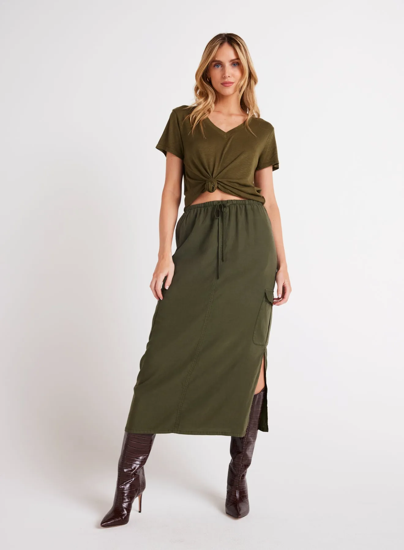 Cargo Midi Skirt - Italian Herb