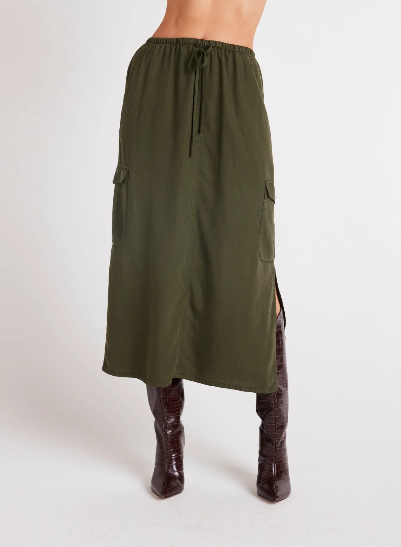 Cargo Midi Skirt - Italian Herb