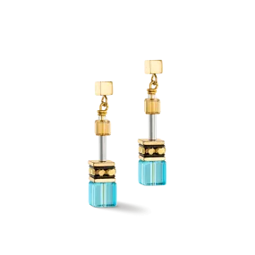 Coeur De Lion GeoCUBE® Iconic Gold and Turquoise Earrings