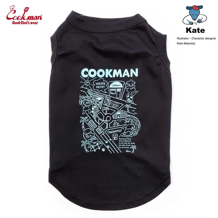 Cookman Dog T-shirts - Kate Venice beach map : Black