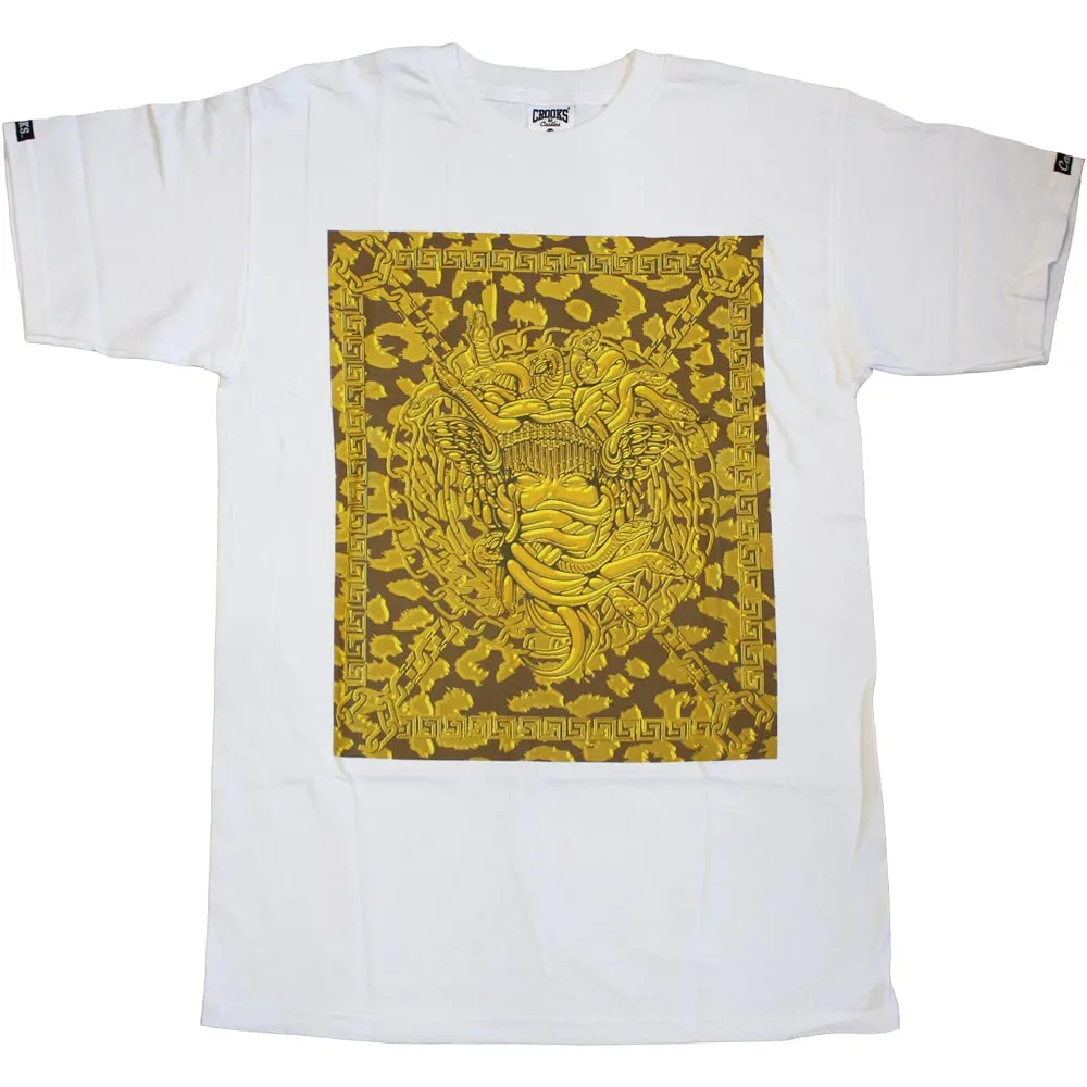 Crooks & Castles Square Medusa Crooks T-Shirt White Gold