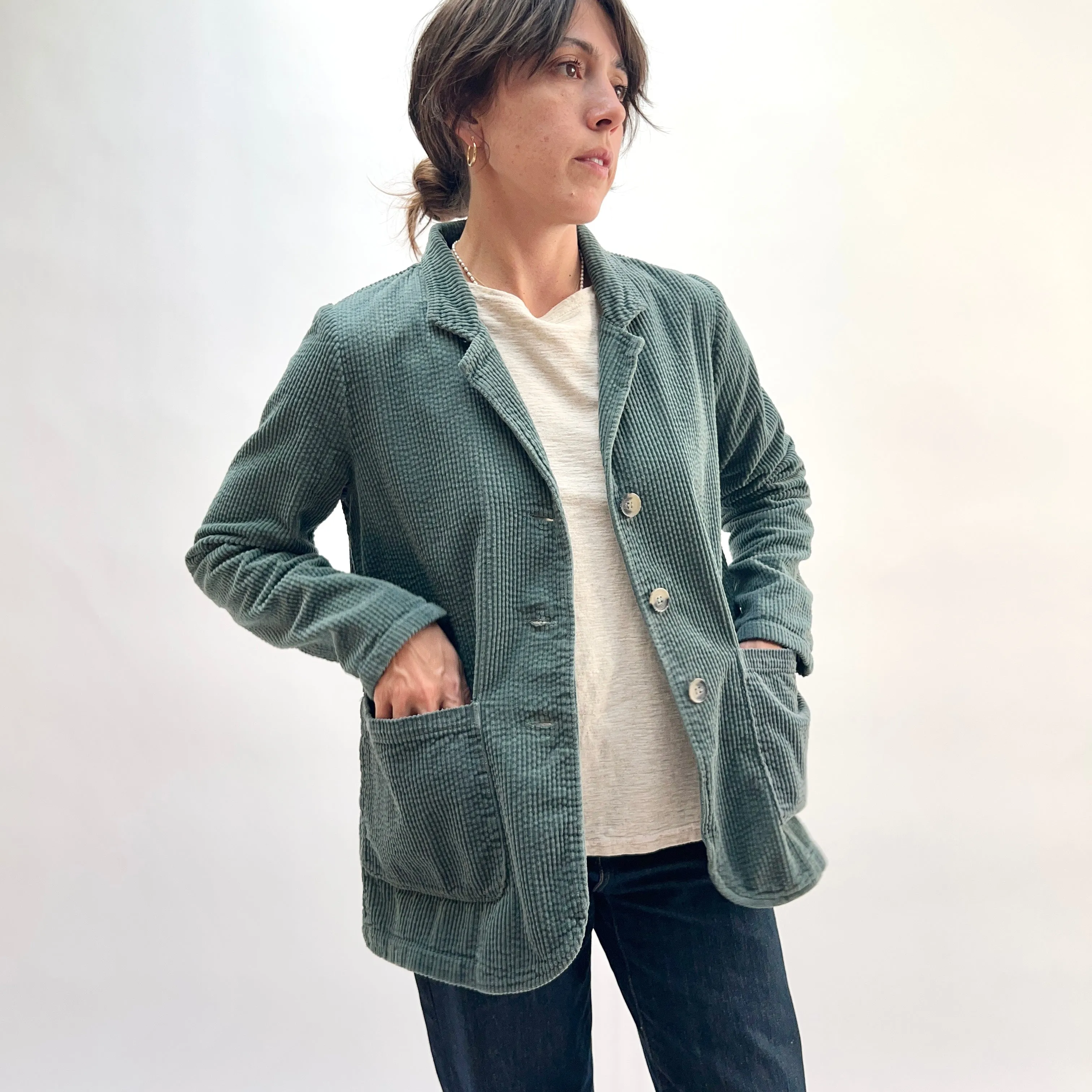 Cut Loose | Lux Corduroy Pocket Blazer in Myrtle