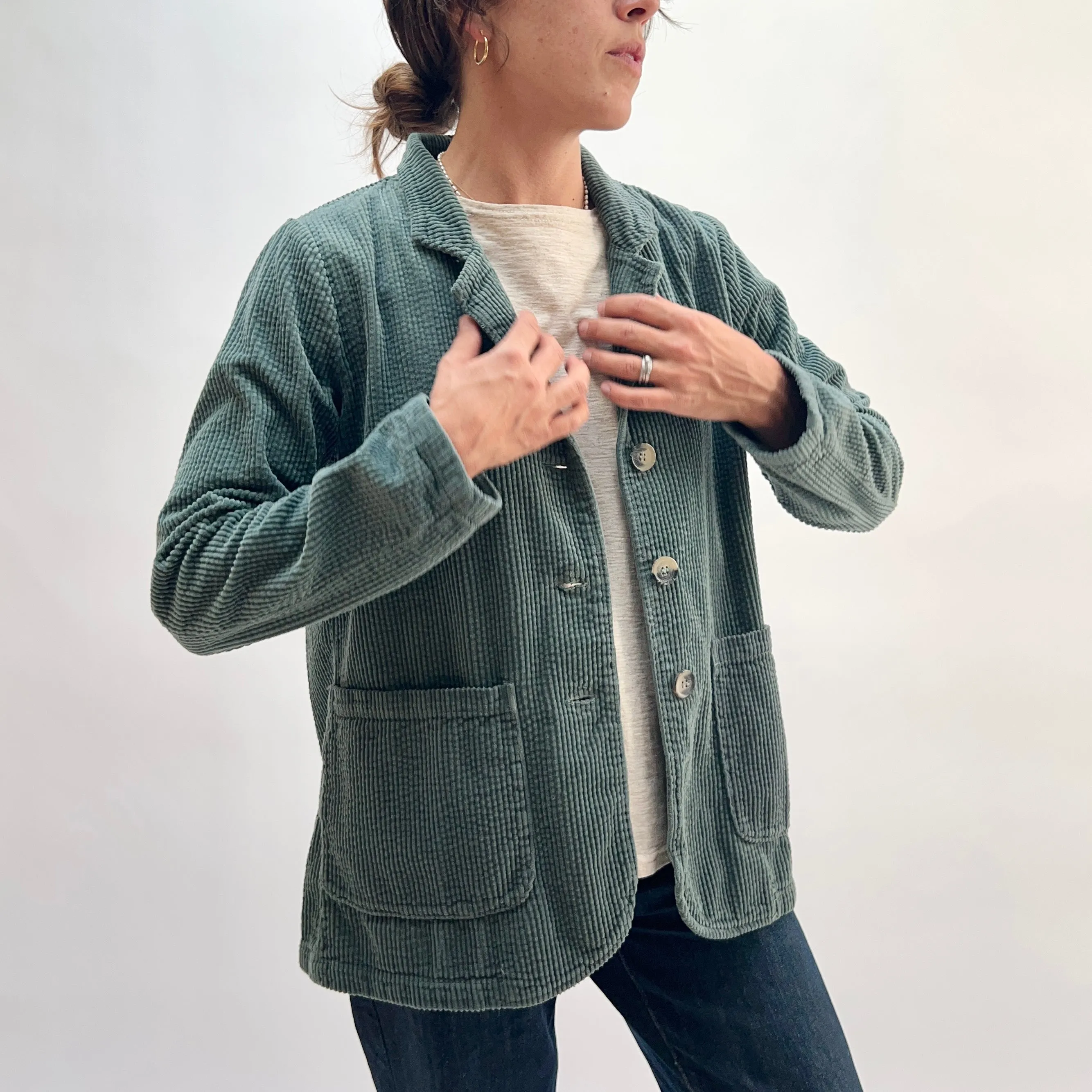 Cut Loose | Lux Corduroy Pocket Blazer in Myrtle