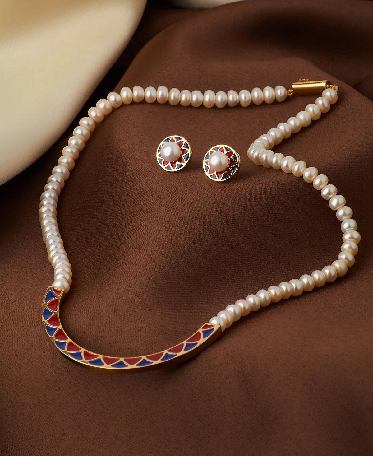 Elegant Real Pearl Necklace Set