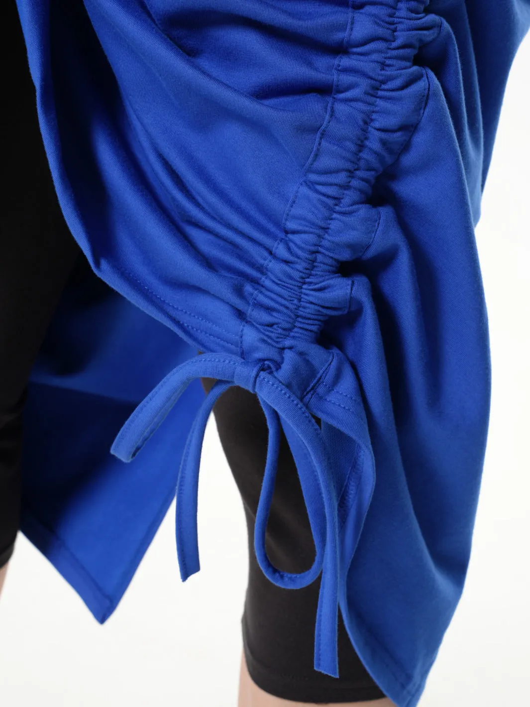 Extravagant Draped Tunic In Blue