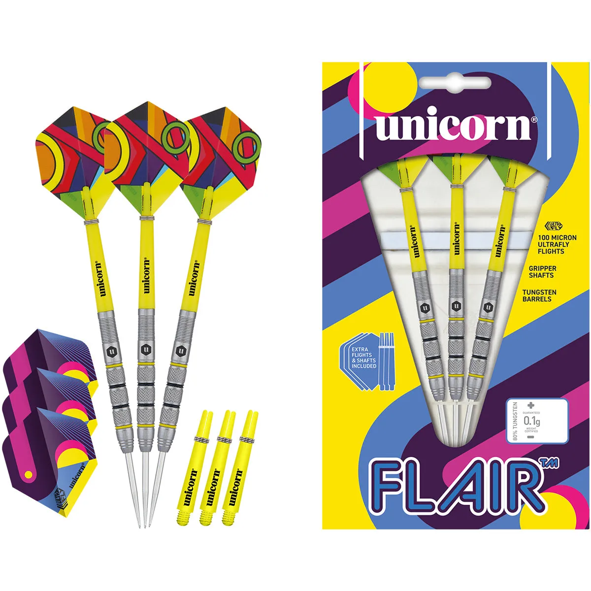 Flair 2 80% Tungsten Steel Tip Darts by Unicorn