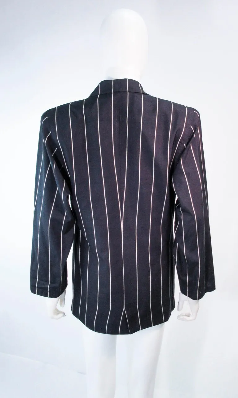 GIANNI VERSACE Black and Cream Striped Jacket Size 6