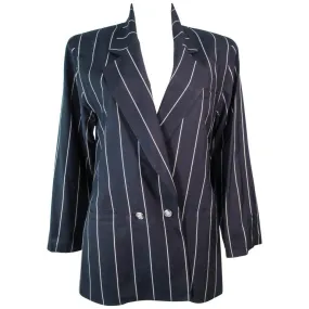 GIANNI VERSACE Black and Cream Striped Jacket Size 6