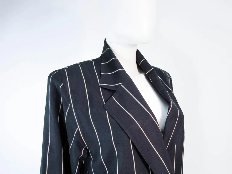 GIANNI VERSACE Black and Cream Striped Jacket Size 6