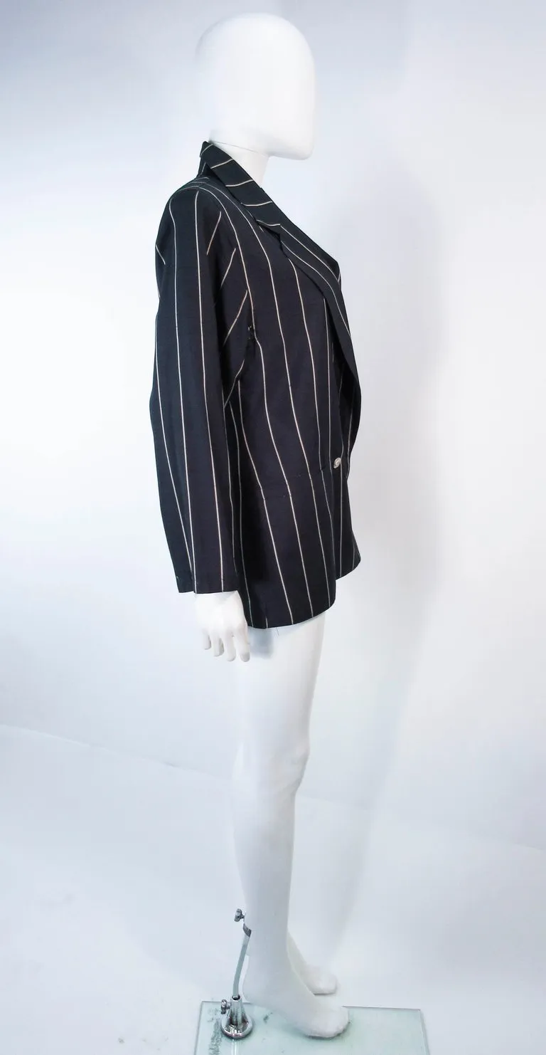 GIANNI VERSACE Black and Cream Striped Jacket Size 6