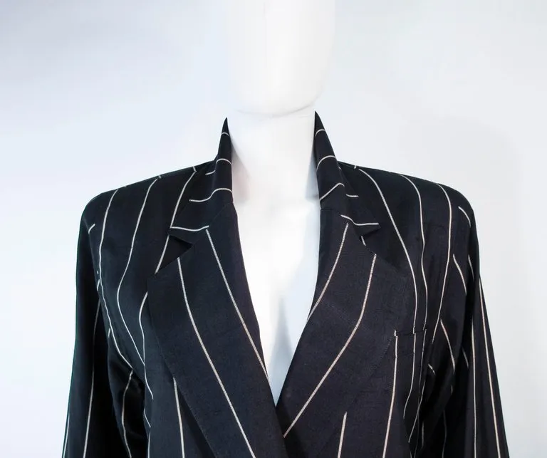 GIANNI VERSACE Black and Cream Striped Jacket Size 6