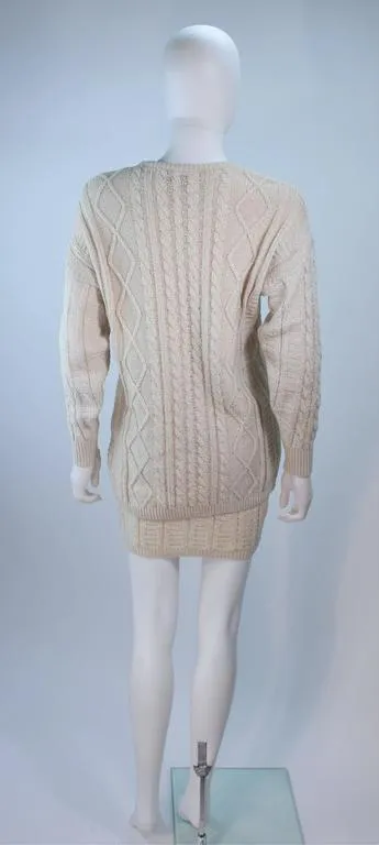 GIANNI VERSACE Cable Knit Set with Pencil Skirt Size 40-42